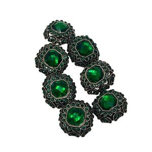 7 Pcs Emerald Button Base Sewing Shank Buttons 23 * 23mm Metal Sew on Art Button